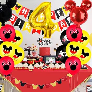 Mickeyマウスヘッド耳風船　5P パーティーバルーン　誕生日バルーン ディズニー ミッキー&フレンズ 5個入 バルーン 風船 誕生日